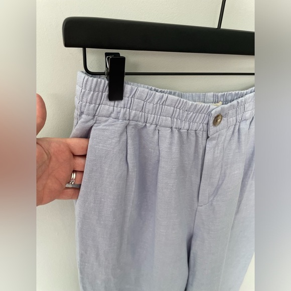 Madewell Linen-Blend Track Trousers Blue Size Small Summer Coastal Natural 24 - Picture 3 of 9